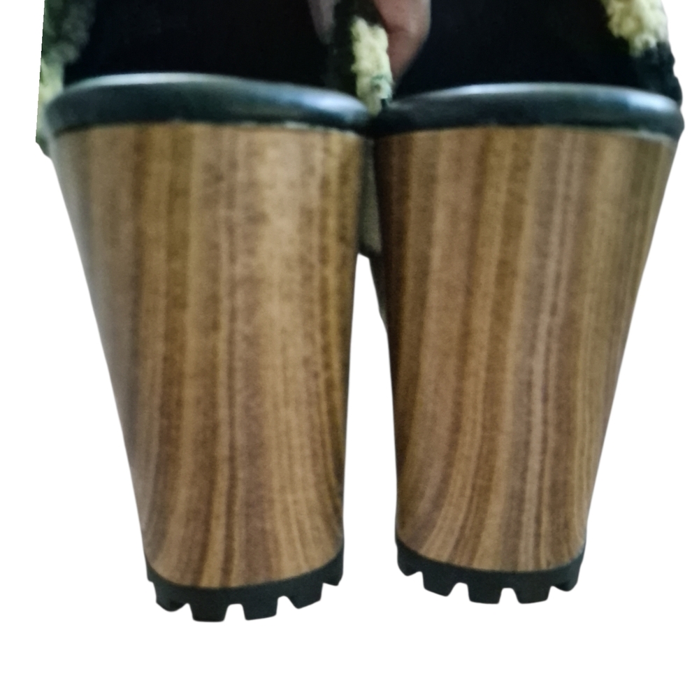 Jessica Simpson Tollia Cozy Platform Mules In Green Camo Combo Sz 9.5M - Picture 5 of 7